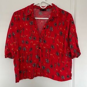 Topshop Tropical Button-Down
